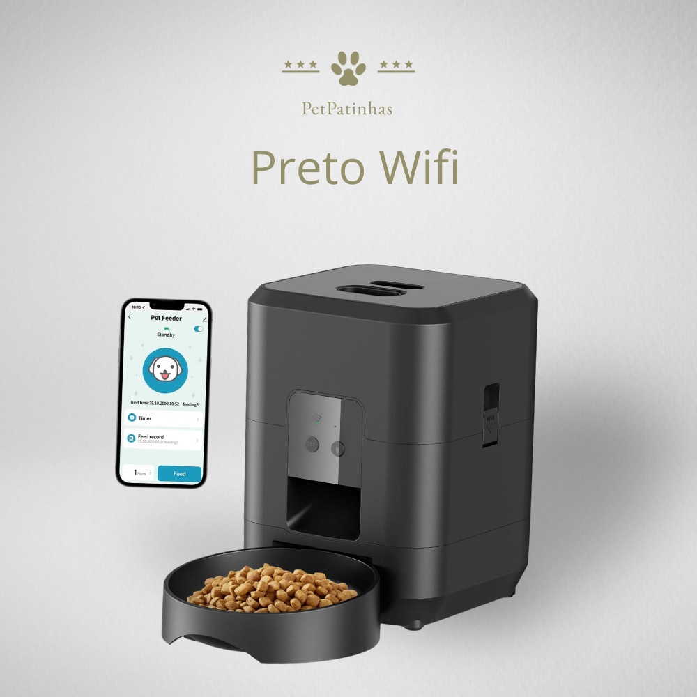 Alimentador Automático Inteligente para Gatos e Cães com Dispensador Cronometrado e Quantitativo