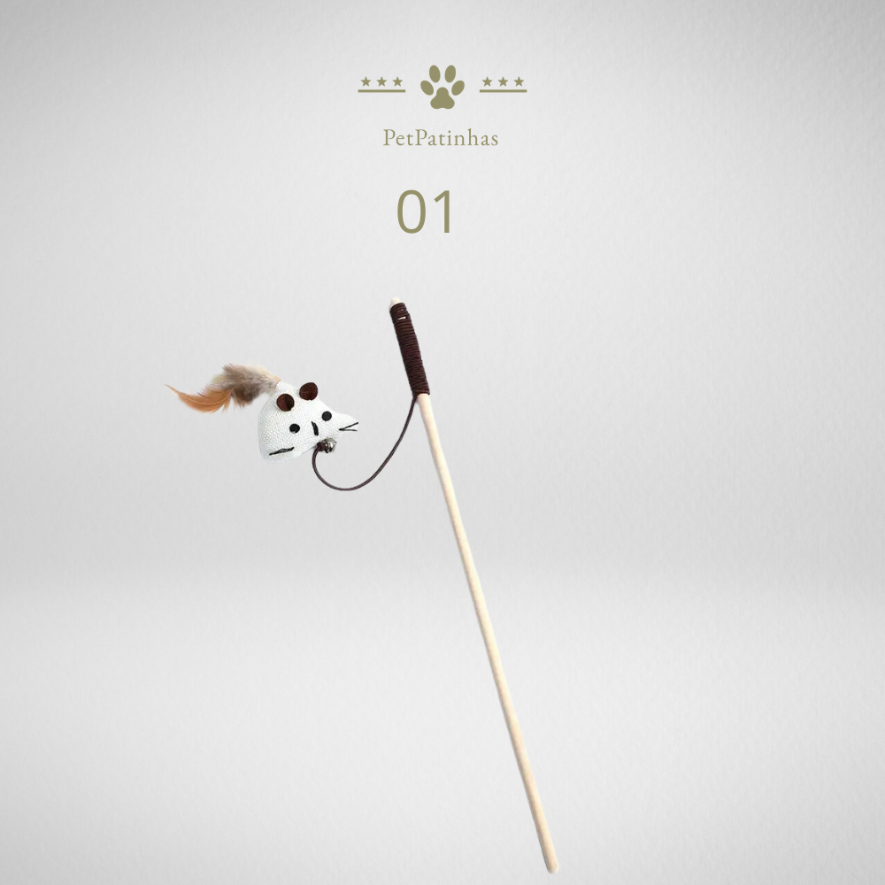 Baguette à plumes interactive pour chats