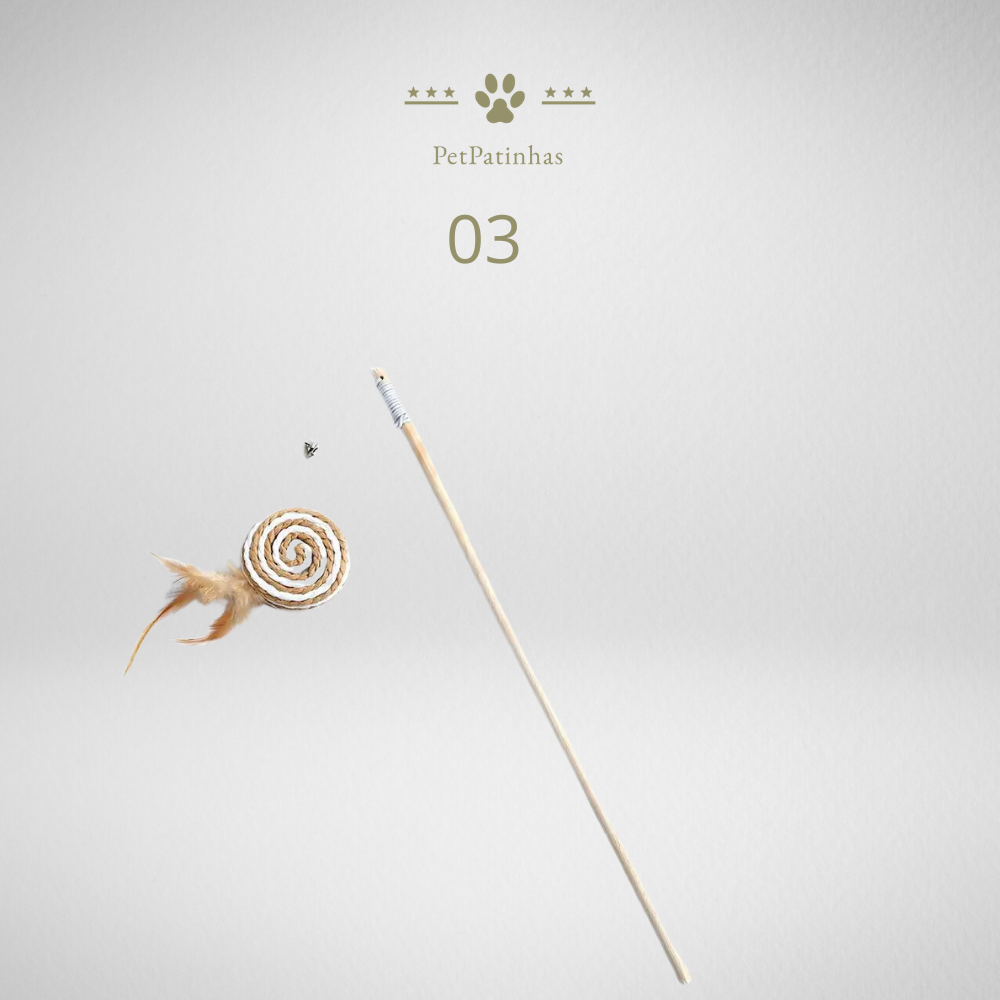 Baguette à plumes interactive pour chats