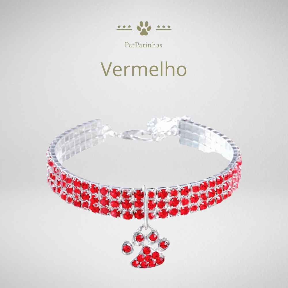 Coleira Luxuosa com Cristais