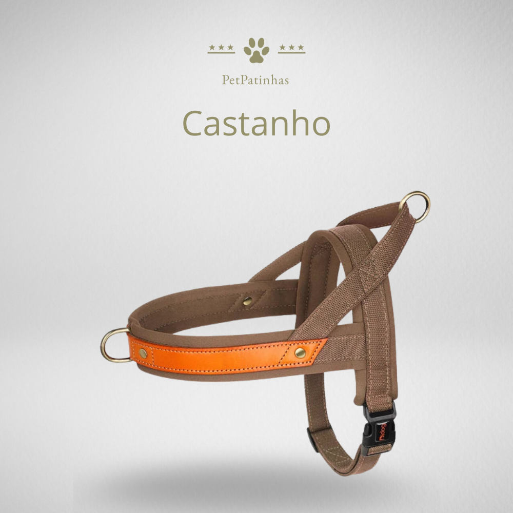 Coleira Peitoral Antipuxão para Cães, Refletiva e Ajustável