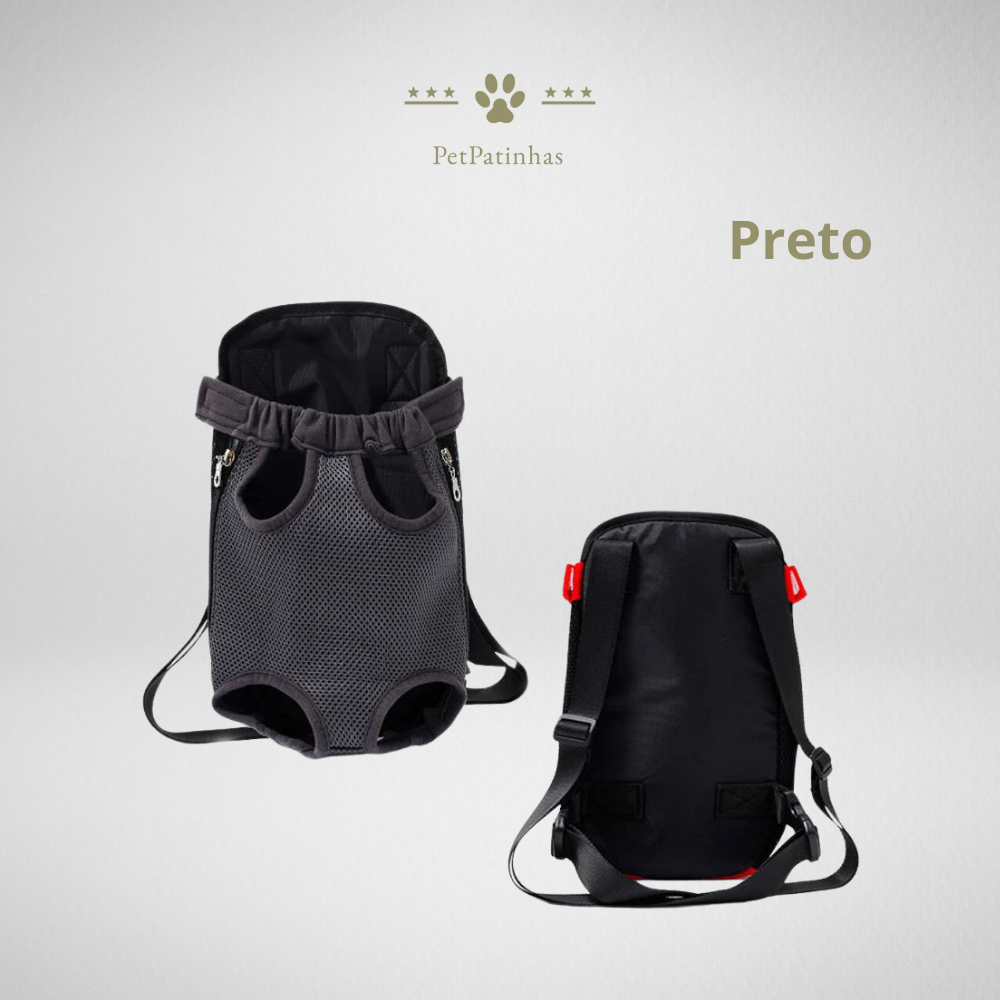 Mochila Transportadora Jeans para Cães Pequenos e Gatos