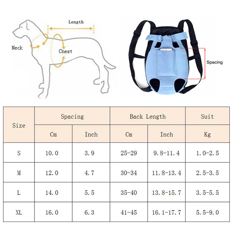 Mochila Transportadora Jeans para Cães Pequenos e Gatos