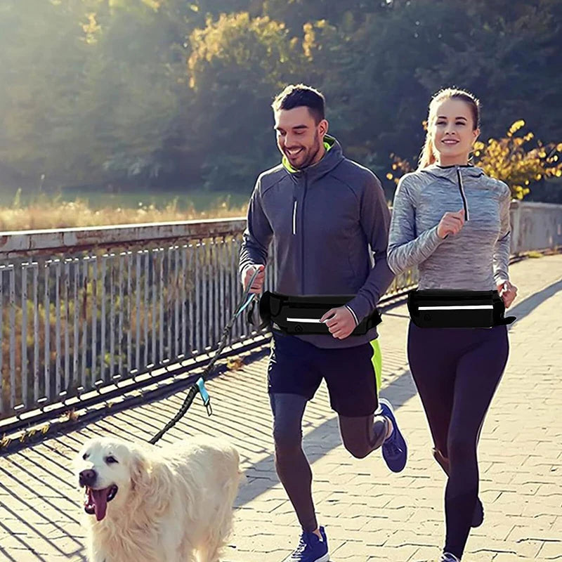 Ceinture de guidage mains libres avec pochette et bande réfléchissante – Course et marche