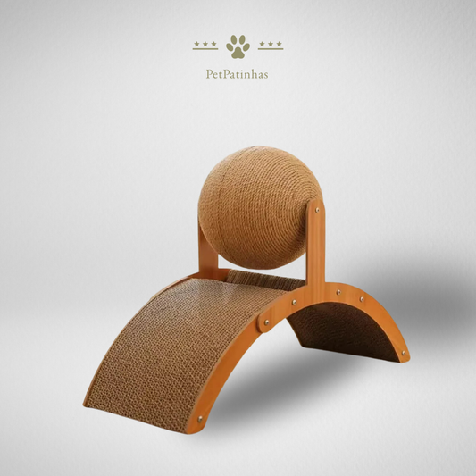 Jouet vertical pour chat avec arche et balle à gratter