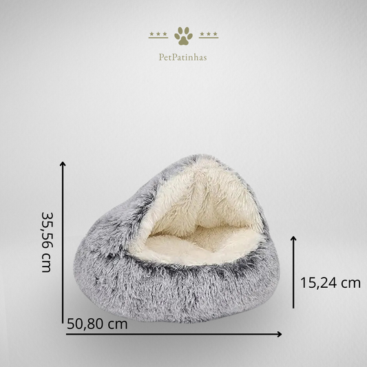Lit rond en peluche 2 en 1