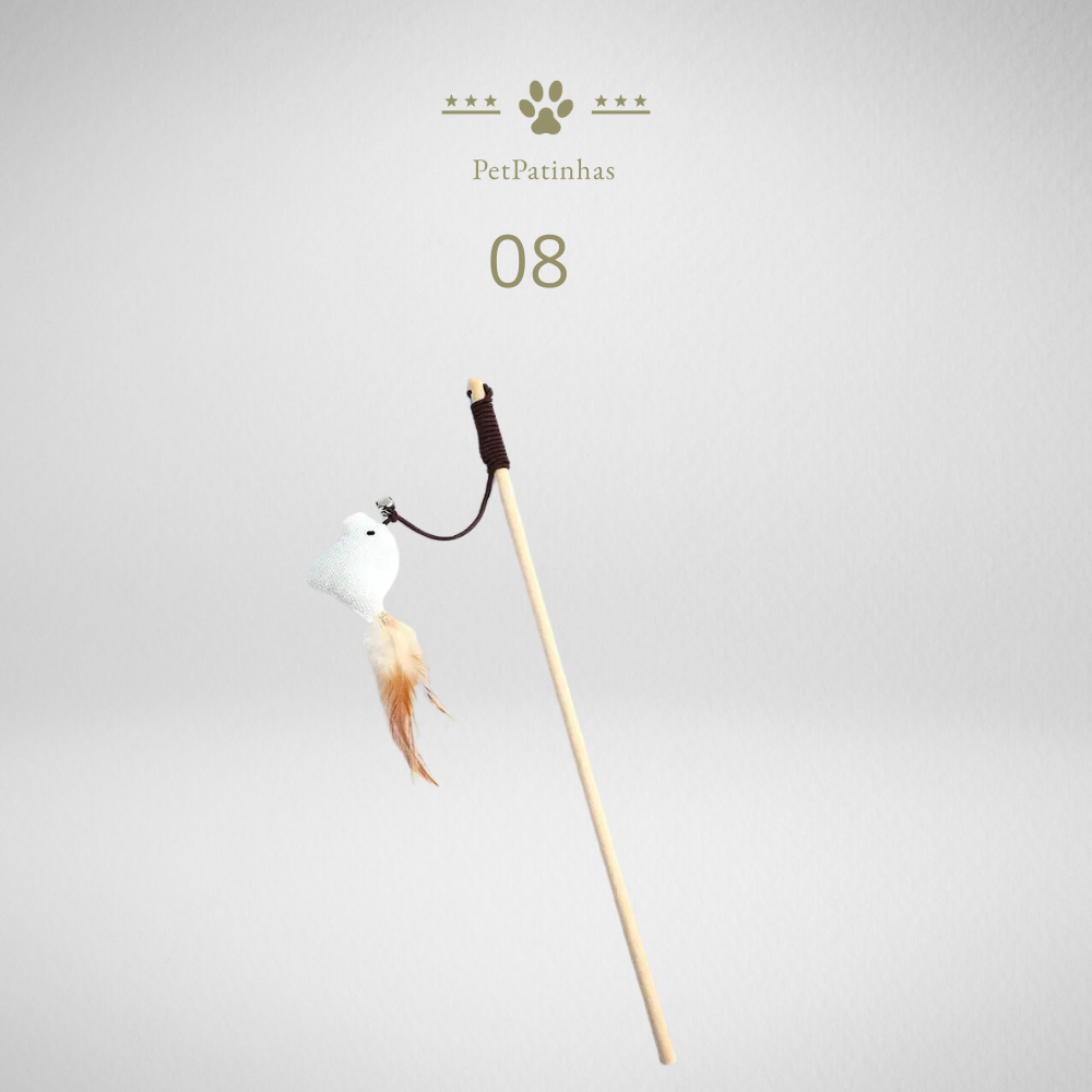Baguette à plumes interactive pour chats