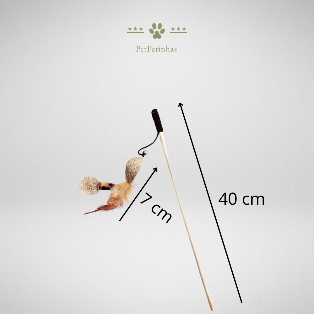 Baguette à plumes interactive pour chats