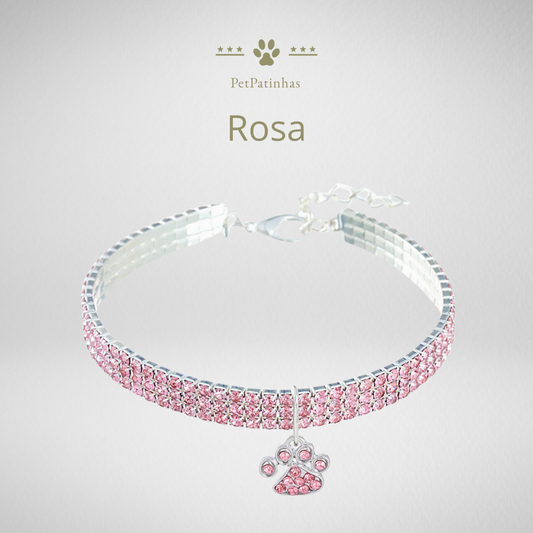 Coleira Luxuosa com Cristais