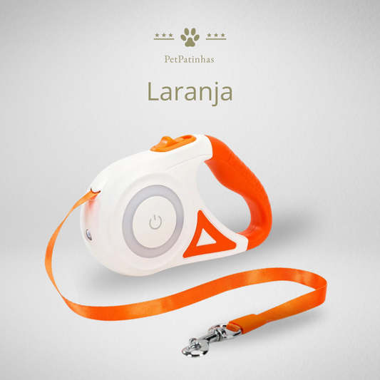 Trela Retrátil para Cães 5m com Luz LED