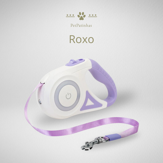 Trela Retrátil para Cães 5m com Luz LED