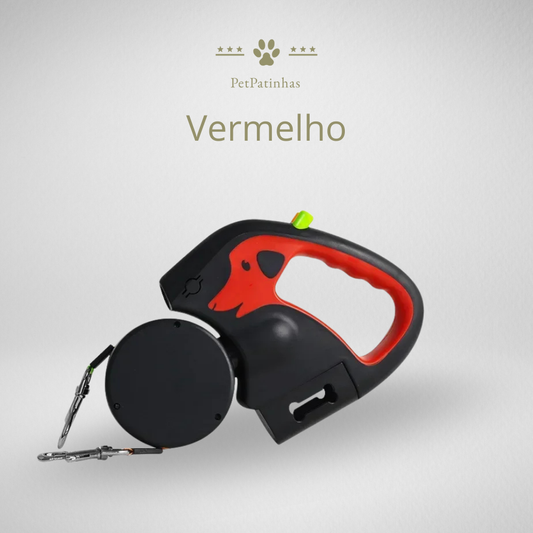 Trela Dupla Retrátil 360° com Lanterna